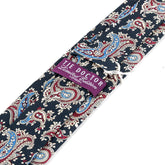 Navy Blue Palmas Paisley Silk Tie 7cm